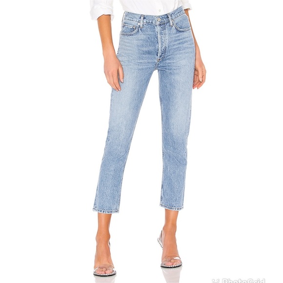 Agolde Riley High Rise Crop in “Blur” - Picture 2 of 16